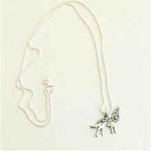 Load image into Gallery viewer, Celestial &quot;spirit&quot; sterling howling coyote (or wolf) pendant necklace

