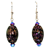 Load image into Gallery viewer, Dichroic glass beads (made in Italy) earrings (6 choices)
