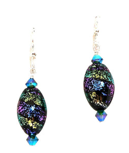 Dichroic glass beads (made in Italy) earrings (6 choices)