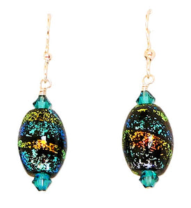 Dichroic glass beads (made in Italy) earrings (6 choices)