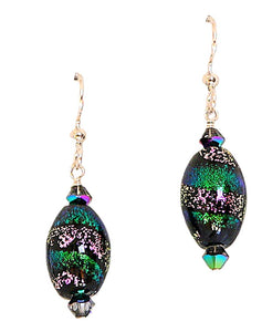 Dichroic glass beads (made in Italy) earrings (6 choices)