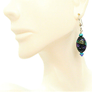 Dichroic glass beads (made in Italy) earrings (6 choices)