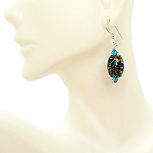 Dichroic glass beads (made in Italy) earrings (6 choices)