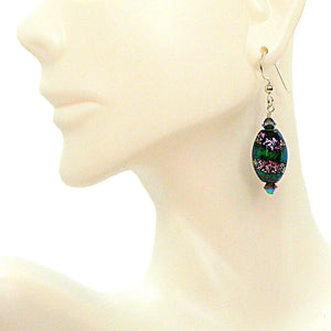 Dichroic glass beads (made in Italy) earrings (6 choices)