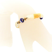 Load image into Gallery viewer, Murano (Venetian) glass &amp; gold bracelet (smaller size) with cobalt
