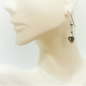 Prasiolite, smoky quartz & sterling earrings with French wires