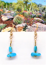 Load image into Gallery viewer, Kingman turquoise 14k gold-filled earrings on French wires

