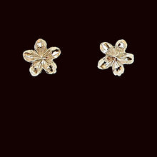 Load image into Gallery viewer, Sterling silver plumeria flower post stud earrings - made in USA
