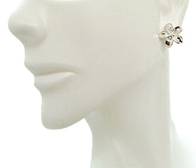 Load image into Gallery viewer, Sterling silver plumeria flower post stud earrings - made in USA
