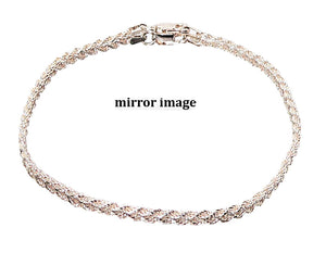 Sterling silver 8-inch rope chain bracelet