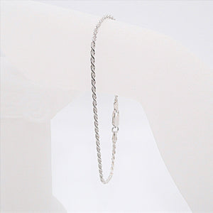 Sterling silver 8-inch rope chain bracelet