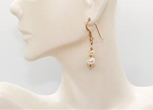 Pearl & 14K gold-filled earrings with French ear wires