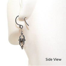 Load image into Gallery viewer, Sterling silver vintage-style oval filigree earrings with French wires
