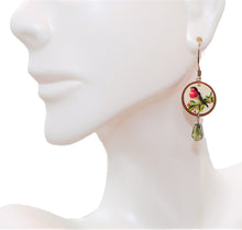 Load image into Gallery viewer, Red-breasted bird earrings on sterling French wires (made in USA)
