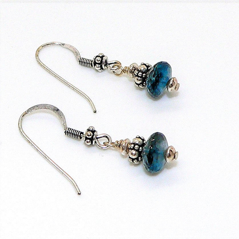 London blue topaz & fancy sterling earrings with French wires