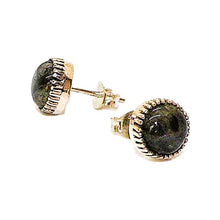 Load image into Gallery viewer, Labradorite cabochon sterling stud post earrings
