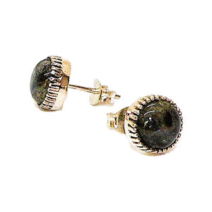 Labradorite cabochon sterling stud post earrings