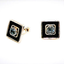 Load image into Gallery viewer, Brilliant cut amethyst, peridot, or Swiss blue topaz diamond-shape sterling post earrings
