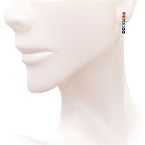 Swarovski crystal & sterling silver bar post earrings