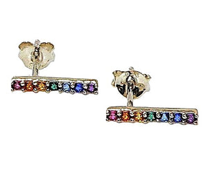 Swarovski crystal & sterling silver bar post earrings