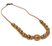 Load image into Gallery viewer, Western-style brass &amp; leather necklaces for men or women
