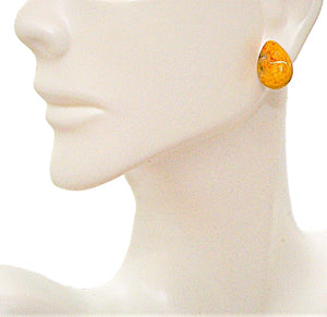 Bumblebee jasper teardrop stud earrings with sterling silver posts