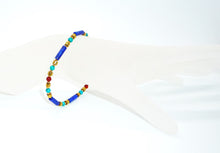 Load image into Gallery viewer, Egyptian-style turquoise, carnelian, lapis, brass &amp; gold bracelet
