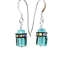 Load image into Gallery viewer, Apatite &amp; Swarovski crystal earrings with sterling French wires
