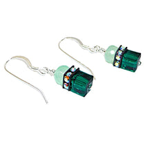 Load image into Gallery viewer, Chalcedony &amp; Swarovski crystal earrings with sterling silver French wires
