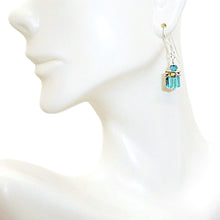 Load image into Gallery viewer, London blue topaz &amp; Swarovski crystal earrings with French wires
