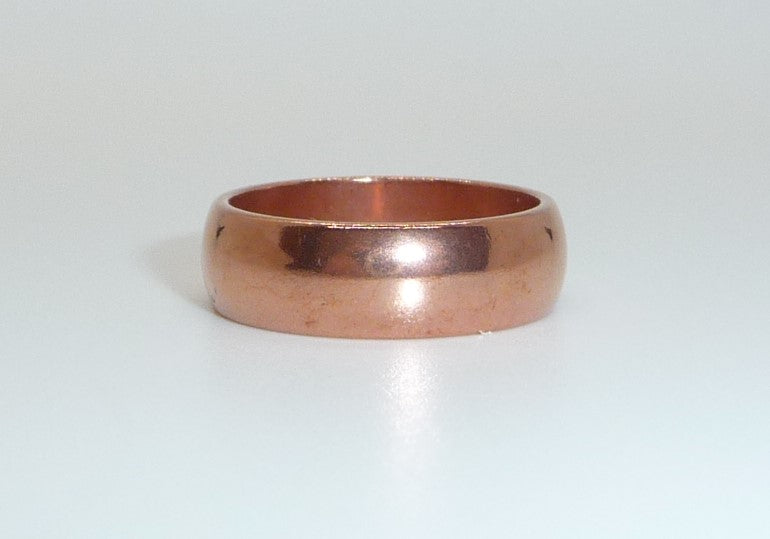 6mm wide solid copper band ring