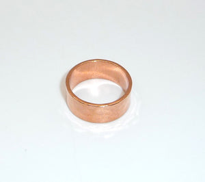 8mm wide hammered solid copper band ring