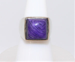 Sugilite & sterling silver ring - size 8