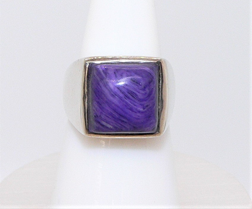 Sugilite & sterling silver ring - size 8