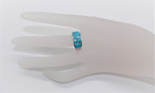 Load image into Gallery viewer, Turquoise &amp; opal inlay band ring- sizes 6-12 - made in the USA
