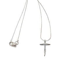 Load image into Gallery viewer, Small sterling modern-style cross pendant necklace
