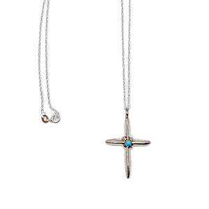 Native American P. Nelson turquoise & sterling cross necklace
