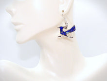 Load image into Gallery viewer, Roadrunner lapis lazuli &amp; opal inlay earrings with French wires (Made in the USA)
