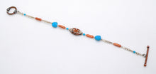 Load image into Gallery viewer, Mixed media (copper &amp; silver) Sleeping Beauty turquoise bracelets
