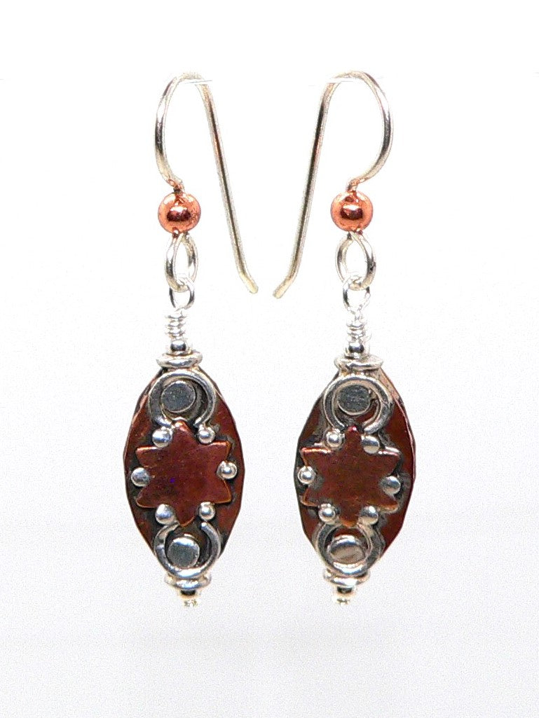 Mixed media (copper & silver) earrings