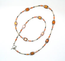 Load image into Gallery viewer, Mixed media (copper &amp; silver) long necklace
