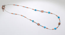 Load image into Gallery viewer, Mixed media (copper &amp; silver) Sleeping Beauty turquoise necklaces
