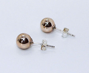8mm round sterling silver ball post earrings