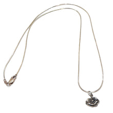 Load image into Gallery viewer, Sterling silver poppy charm pendant necklace
