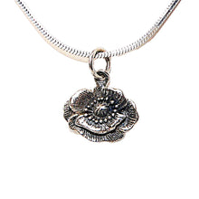 Load image into Gallery viewer, Sterling silver poppy charm pendant necklace
