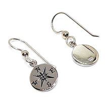 Load image into Gallery viewer, Sterling silver compass earrings with French wires
