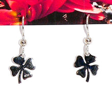 Load image into Gallery viewer, Sterling silver 4-leaf clover dangle earrings
