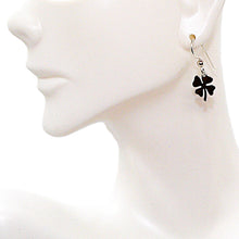 Load image into Gallery viewer, Sterling silver 4-leaf clover dangle earrings
