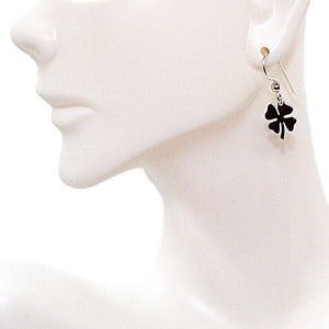 Sterling silver 4-leaf clover dangle earrings