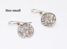 Load image into Gallery viewer, Tree of life sterling silver earrings with French wires (2 sizes)
